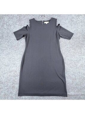 Michael Michael Kors Shift Dress Womens XL Black Cold-Shoulder Zipper Back